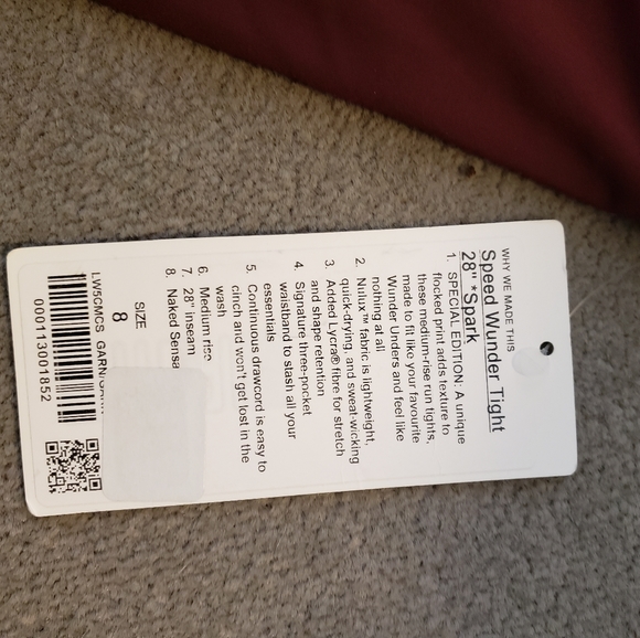 NEW! lululemon speed wunder leggings SZ. 8 - Picture 3 of 5